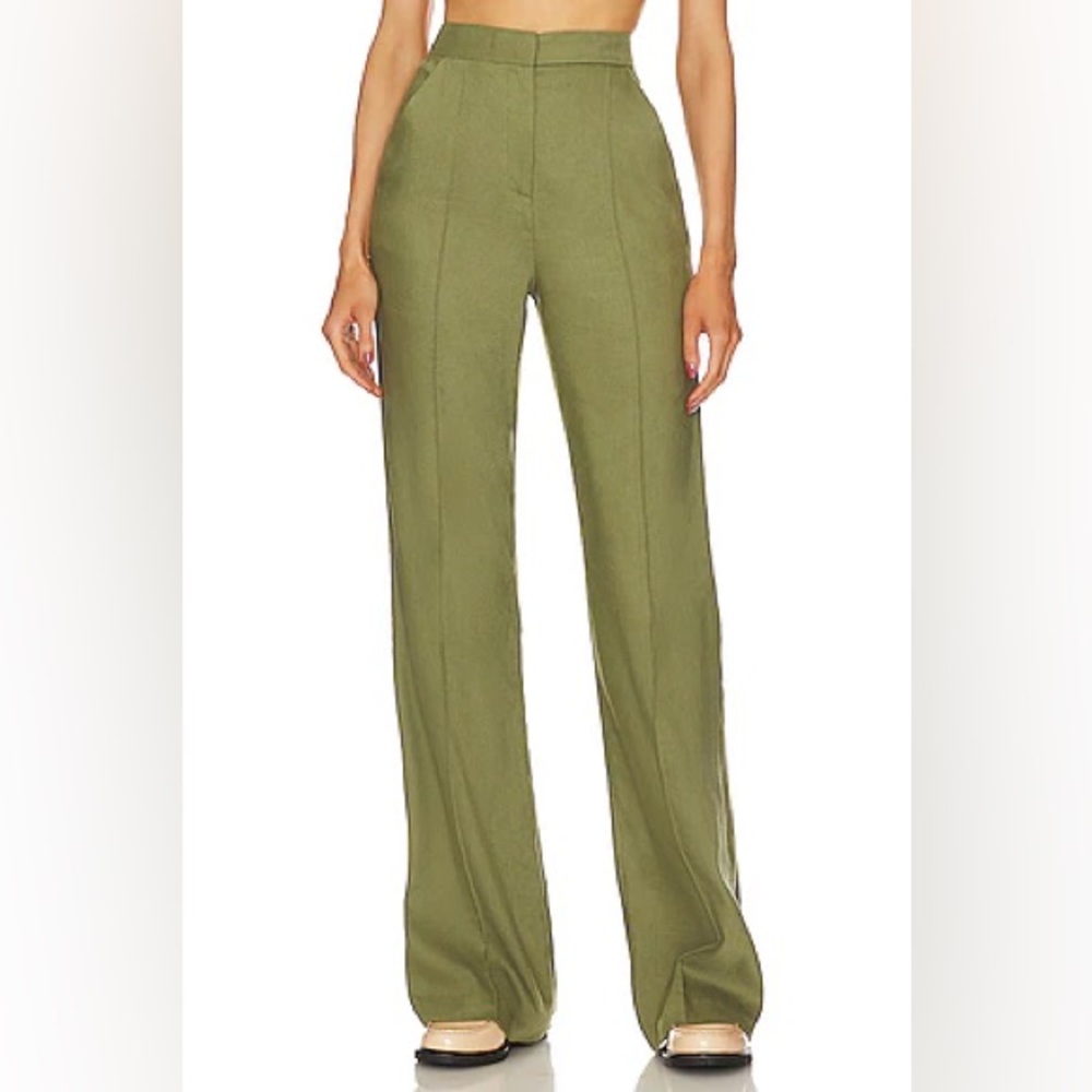 Veronica Beard Noda Linen Straight Leg Trousers size 2 - Picture 12 of 13